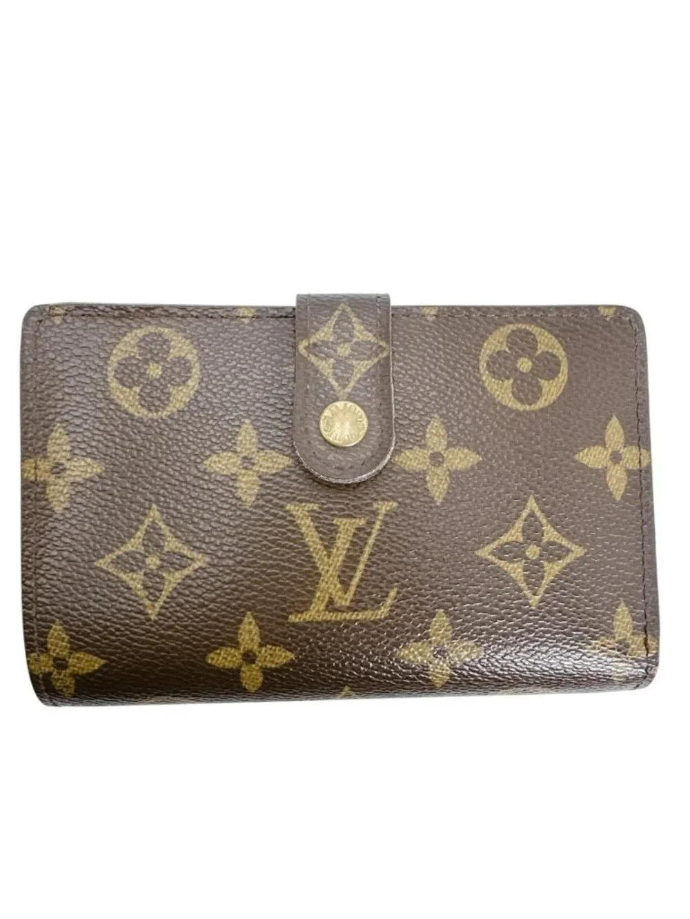 Louis Vuitton Monogram Kiss Lock Wallet with Card Pocket Porte Monet Biet